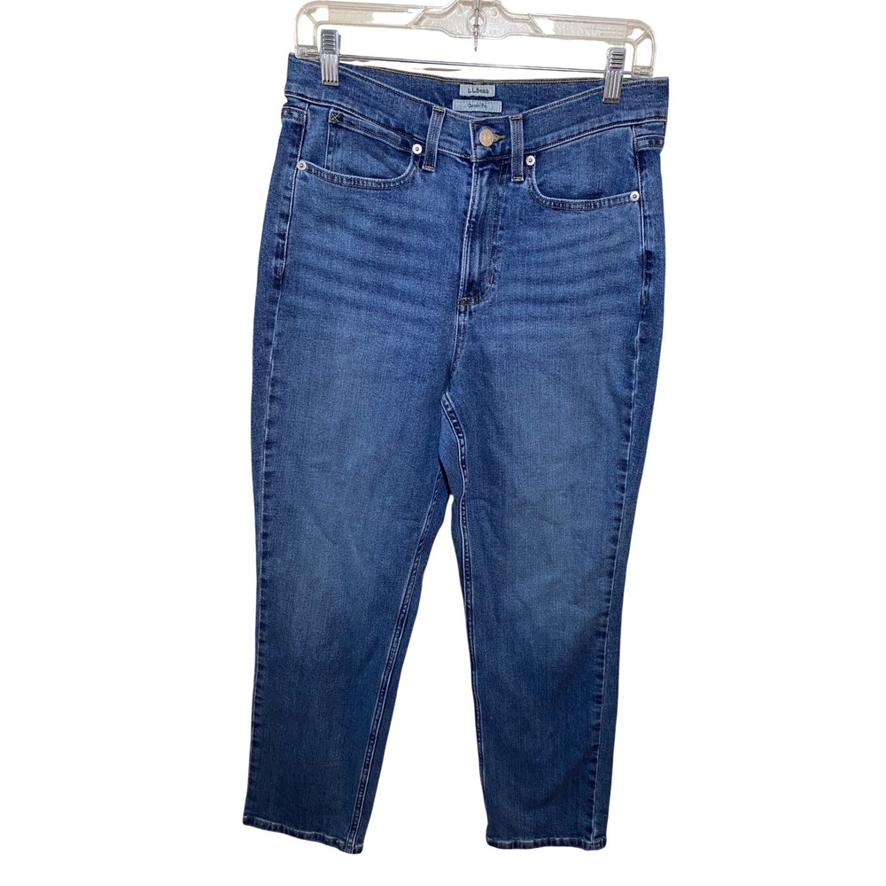 LL Bean Classic Fit Jeans Womens 10 Regular Medium Wash Blue Straight Leg Denim